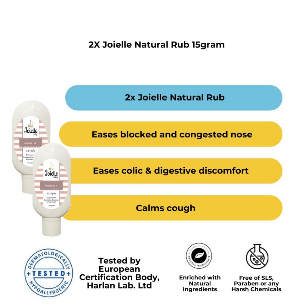 Limited Edition Petite Sample Size 15gram Natural Rub/ Chest and Tummy Rub/ Krim Kembung Perut Bayi