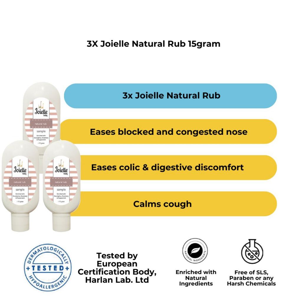Limited Edition Petite Sample Size 15gram Natural Rub/ Chest and Tummy Rub/ Krim Kembung Perut Bayi