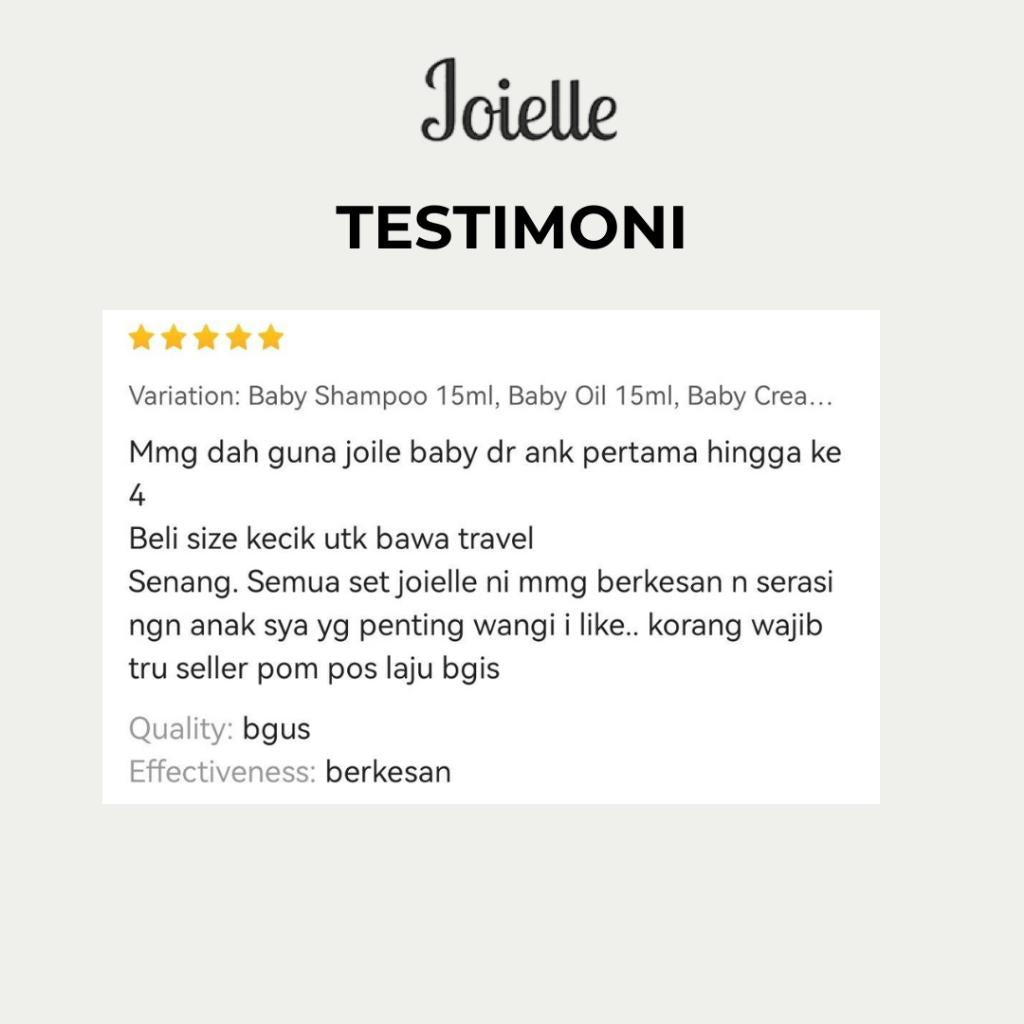 Joielle Sampler Pouch with VCO Cream 15g, VCO Bath 15ml, VCO Lotion 15ml, Wonder Cream 5g