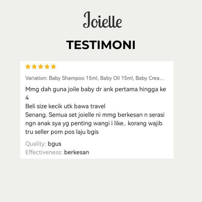 Joielle Sampler Pouch with VCO Cream 15g, VCO Bath 15ml, VCO Lotion 15ml, Wonder Cream 5g