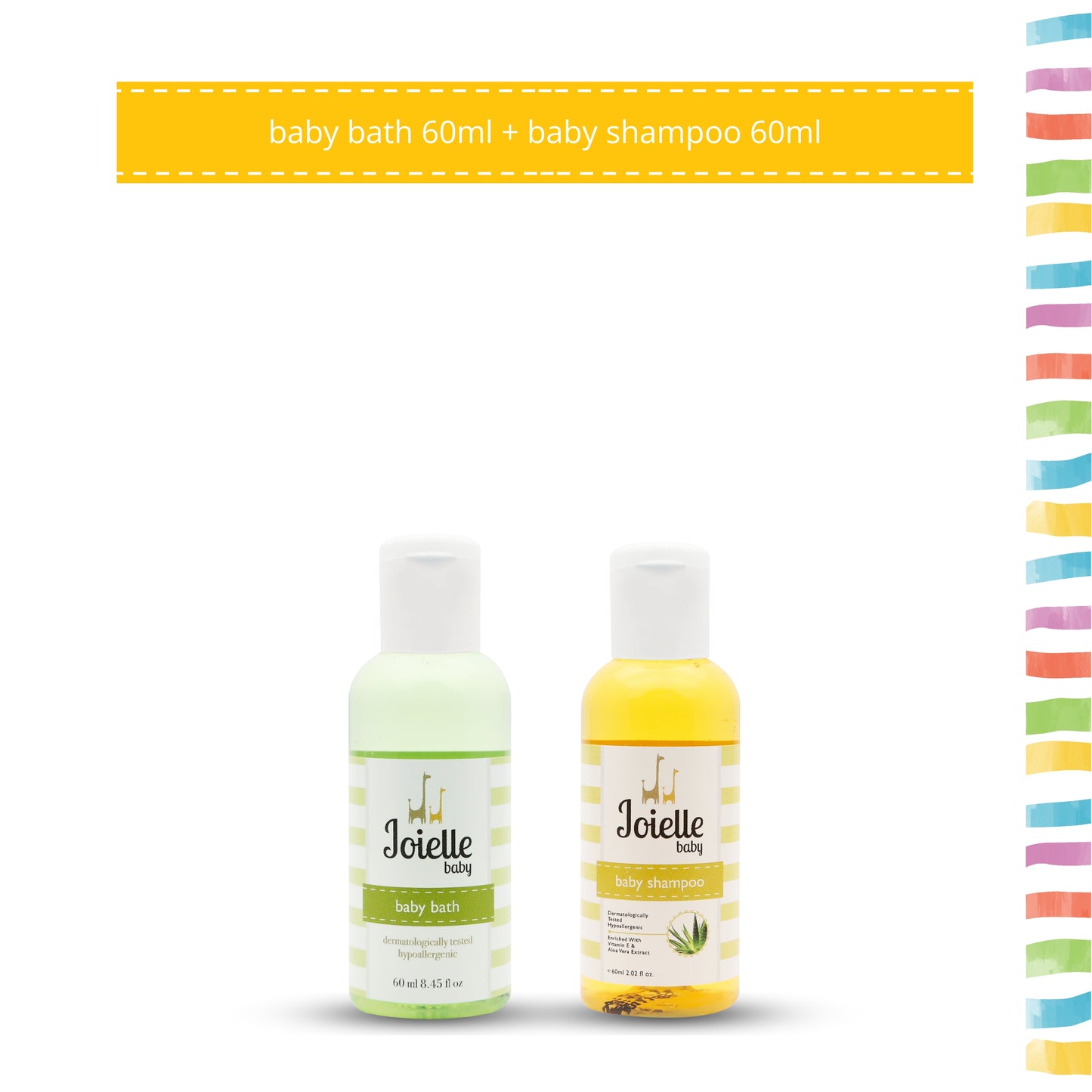 Joielle Combo Baby Bath + Baby Shampoo Enriched with Aloe Vera Extract and Vitamin E